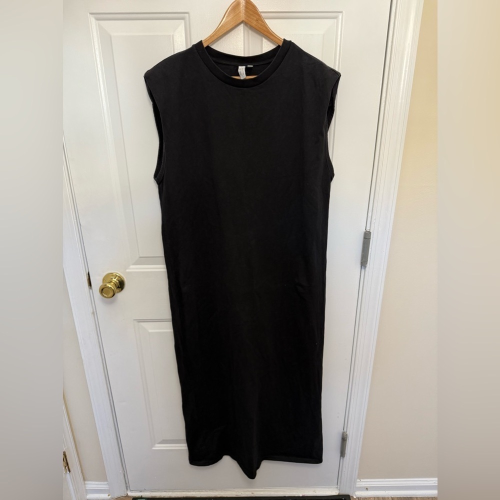 & Other Stories Black Maxi Dress Sleeveless L Grunge Whimsigoth 90s Casual